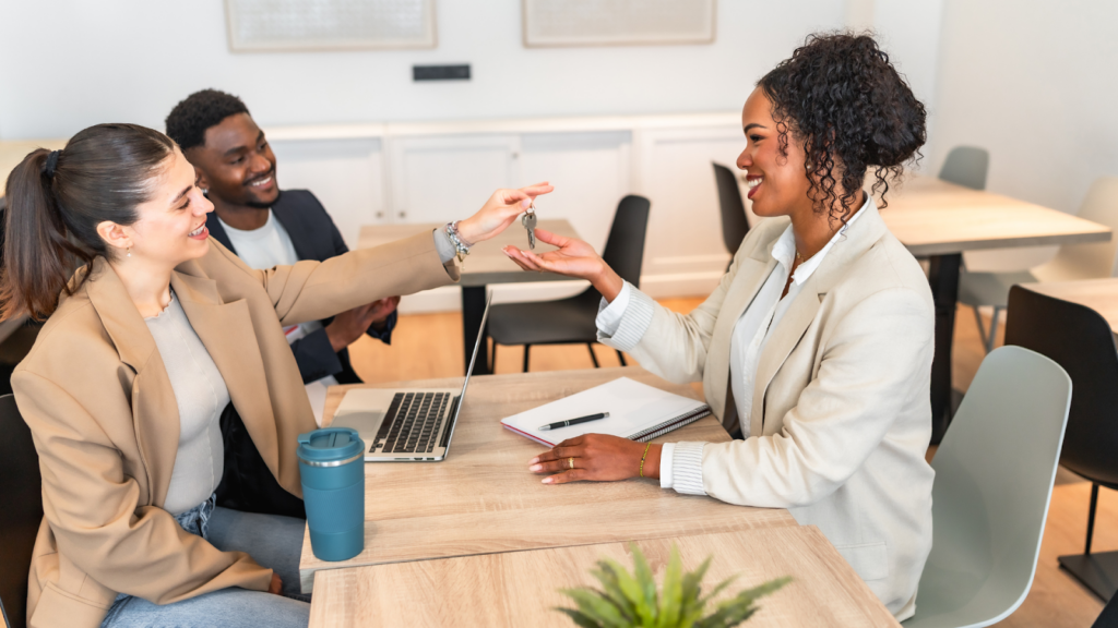 Homeowner Accepting Keys For their new home