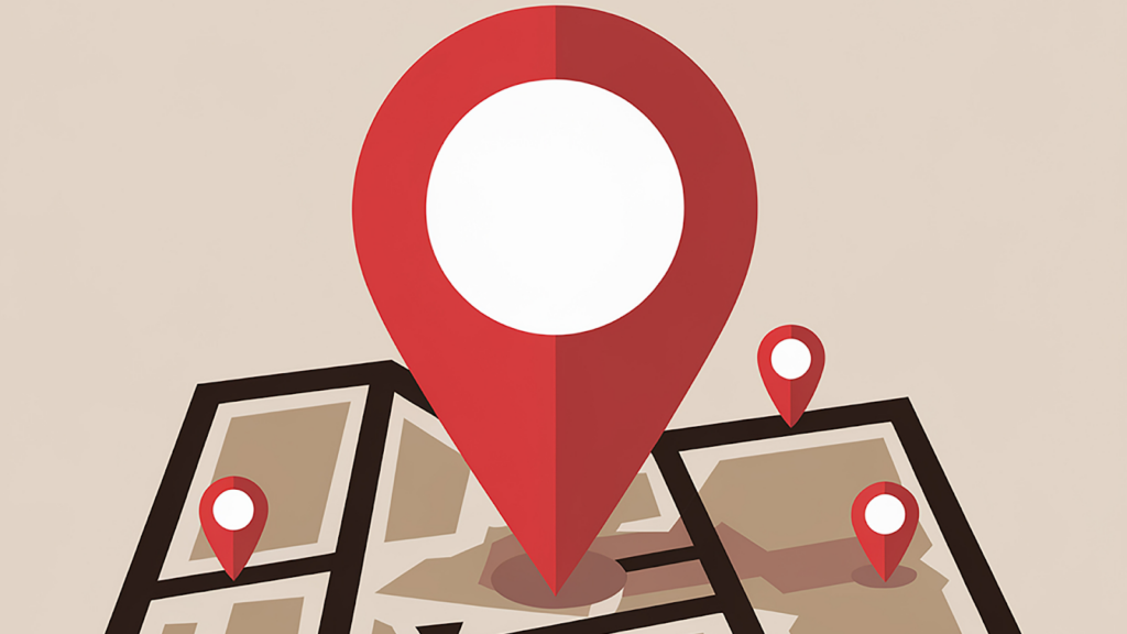 Red pins symbolizing strategic locations with lower property tax rates