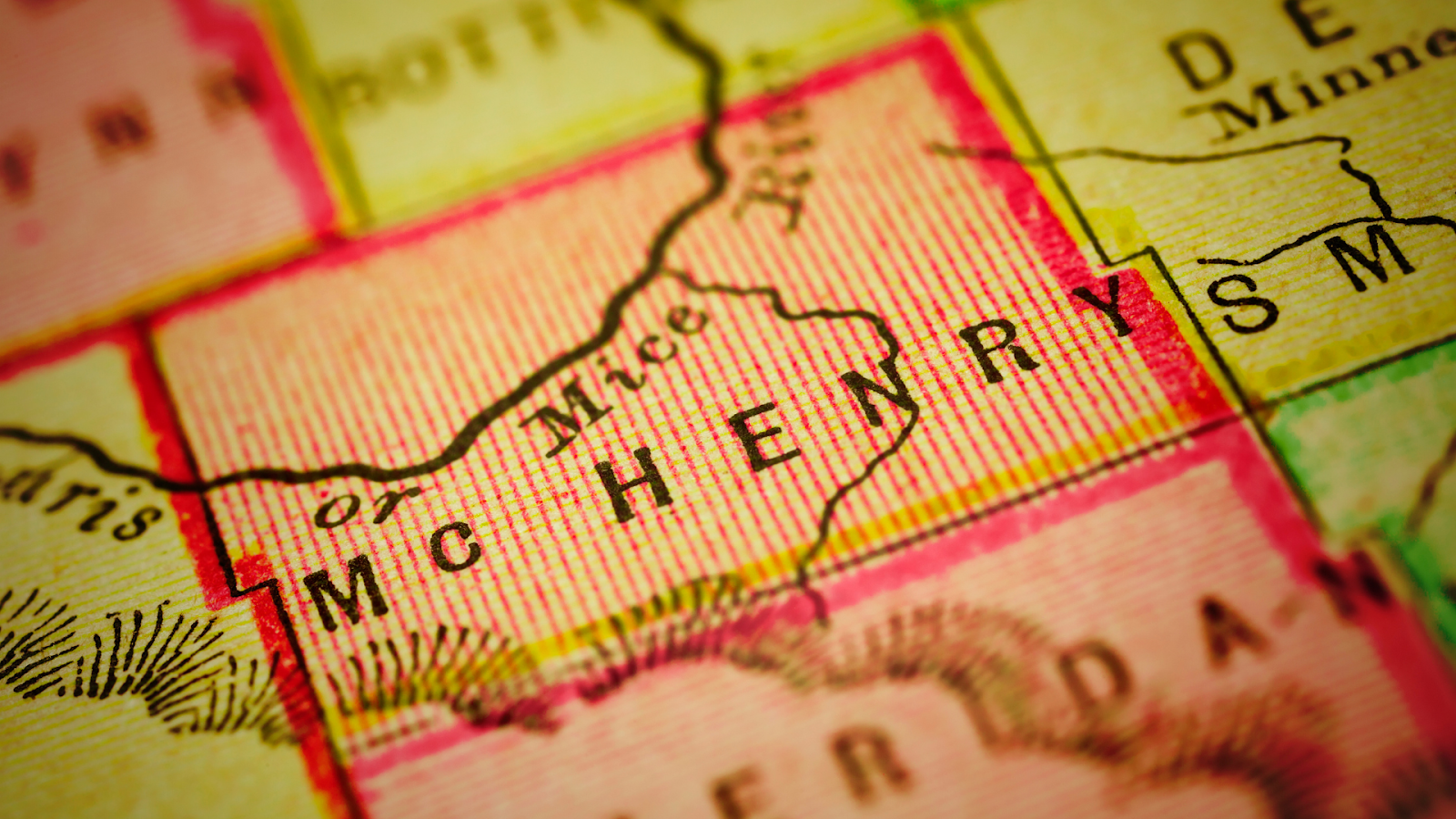 Zoomed-in view of McHenry County in a map