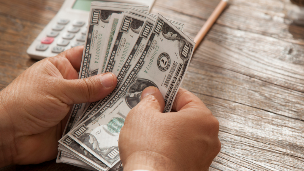 Counting cash to be used as partial payment for property tax