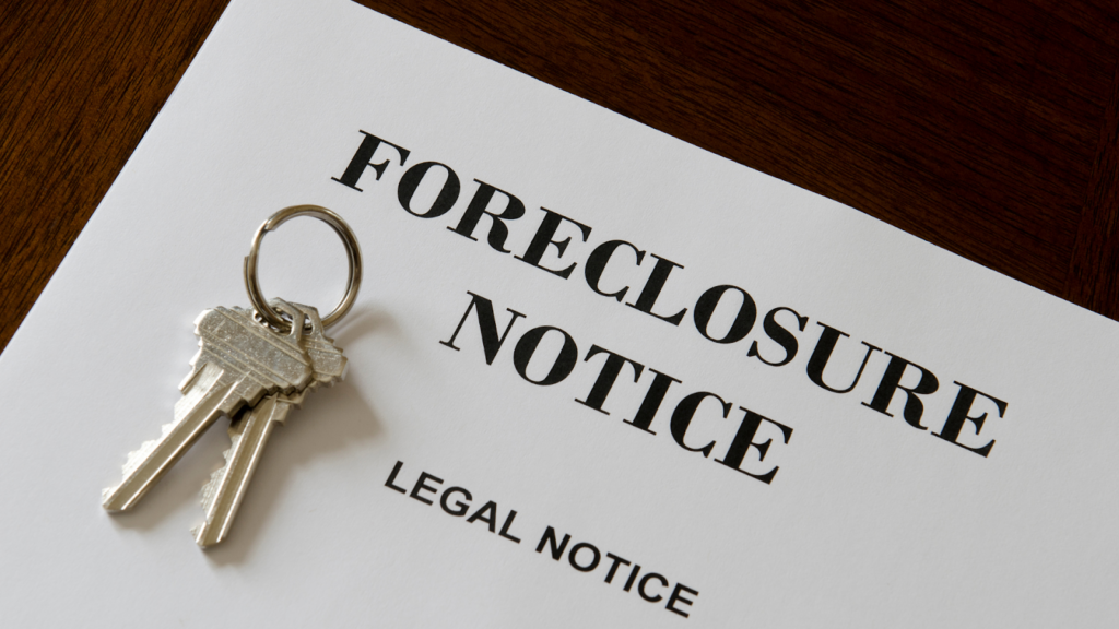 Foreclosure notice for having unpaid taxes