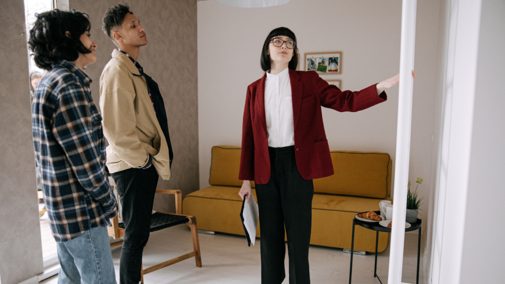 Assessor checking interior of a property to calculate taxes