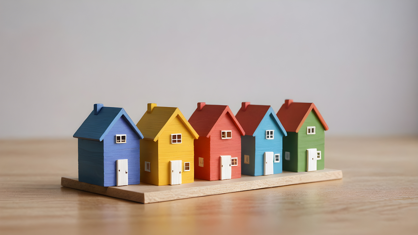 Colorful model houses representing comparable sales used in property tax assessments