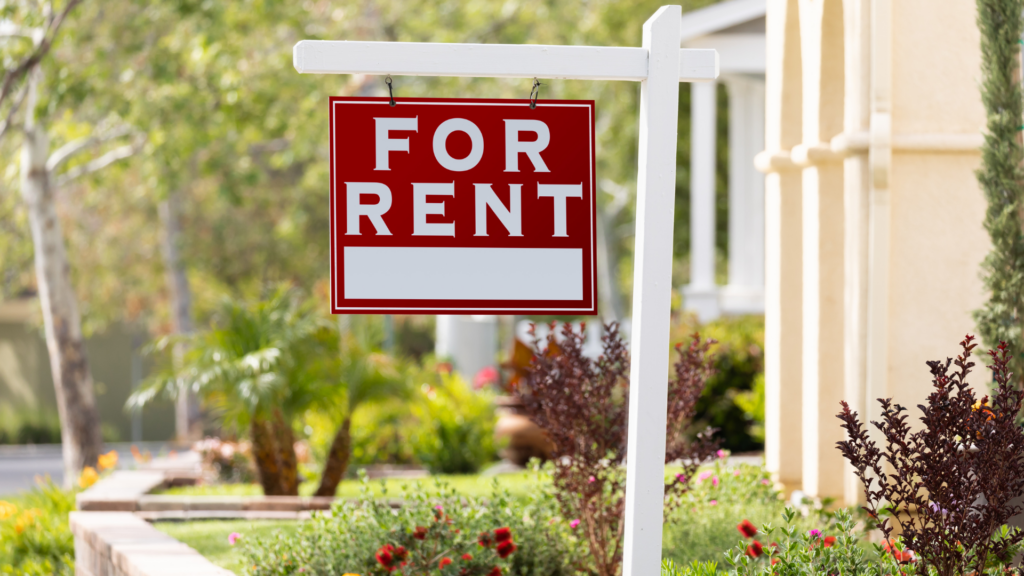A for rent sign outside an inherited residential property