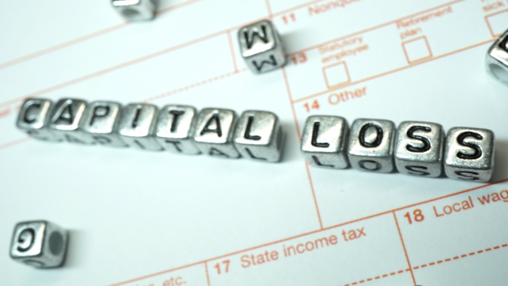Capital loss concept displayed on an official tax filing form