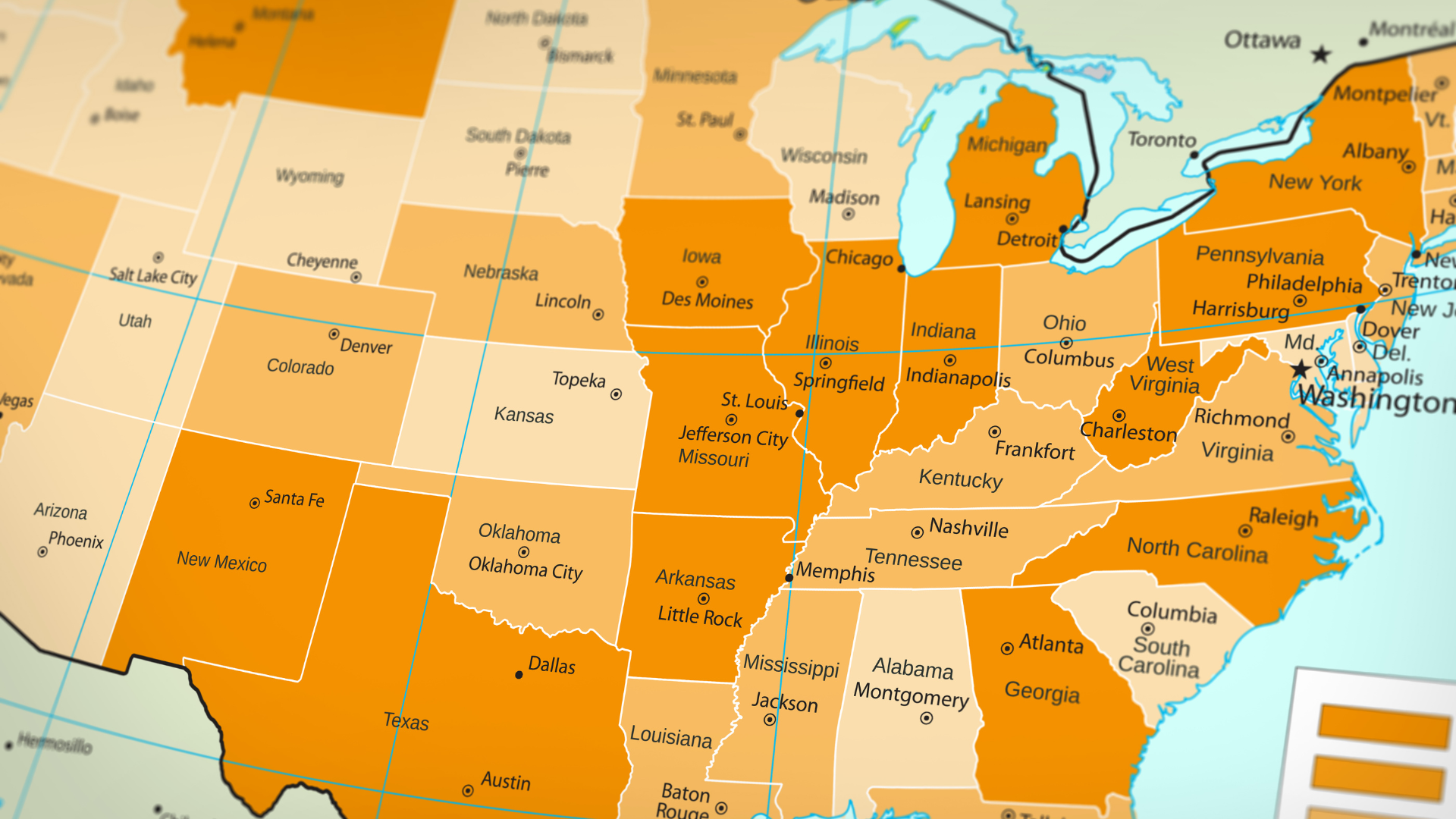 United States map showing varying property tax burdens across different states